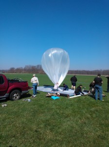 The zero pressure balloon preparing for launch.